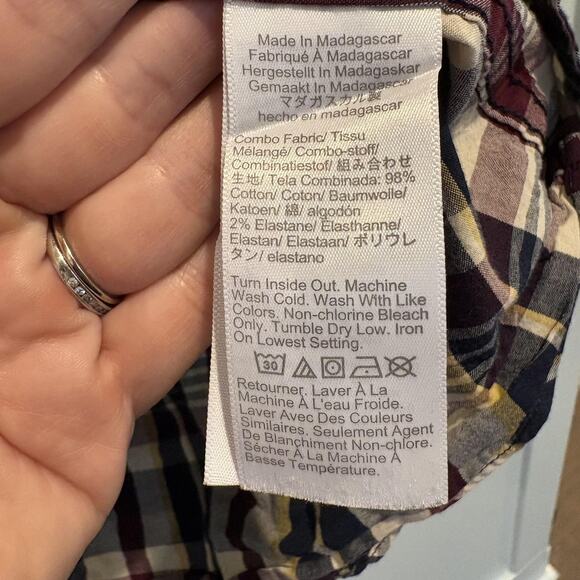 J Crew Shirt Mens XL Navy Plaid Flex Classic Button Casual Preppy Academia - Picture 8 of 10